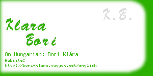 klara bori business card